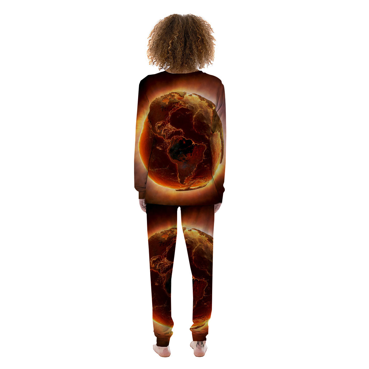 Earth Burning Print Women's Pajamas-grizzshop