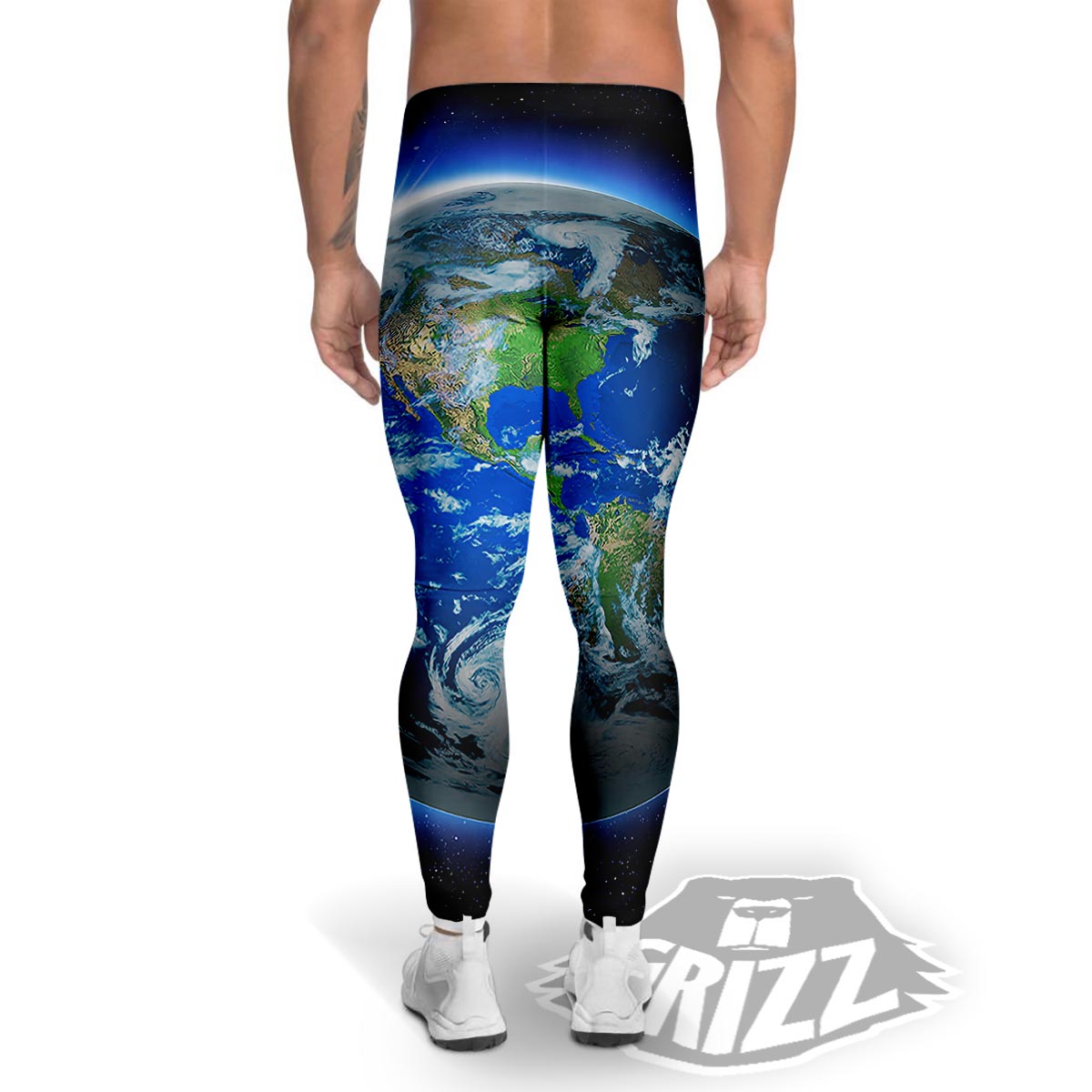 Earth Sunrise Print Men's Leggings-grizzshop