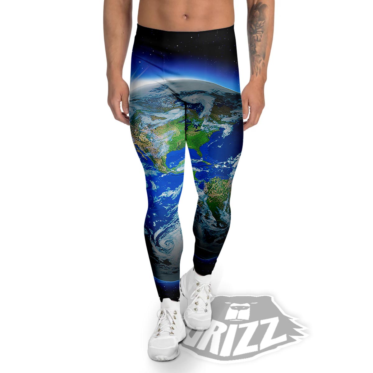 Earth Sunrise Print Men's Leggings-grizzshop