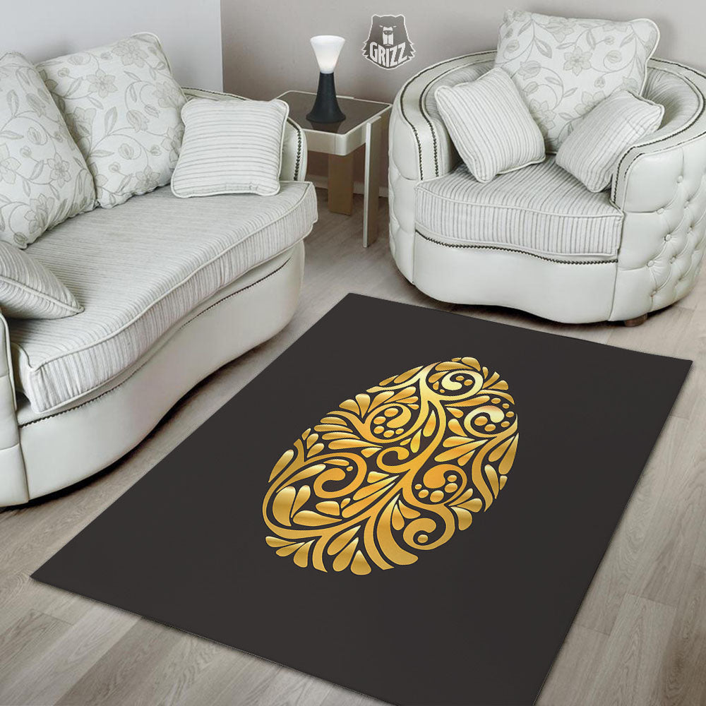 Easter Egg Gold Print Floor Mat-grizzshop