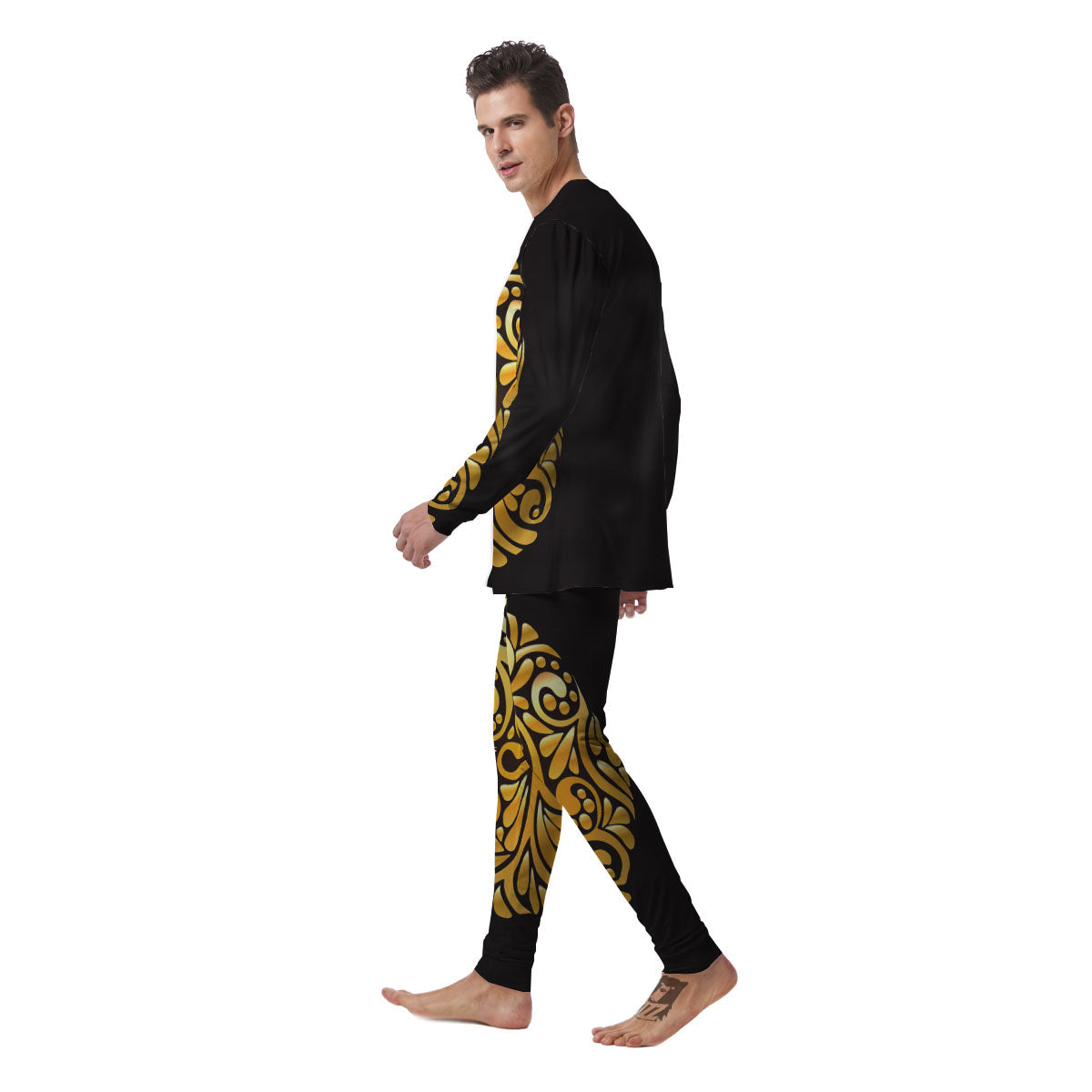 Easter Egg Gold Print Men's Pajamas-grizzshop