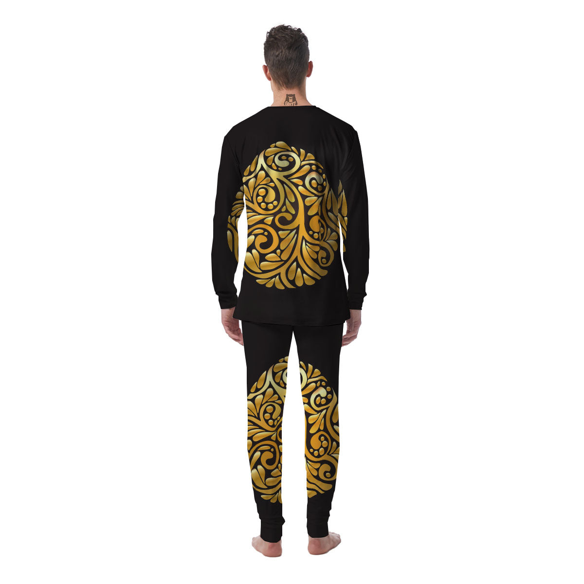 Easter Egg Gold Print Men's Pajamas-grizzshop