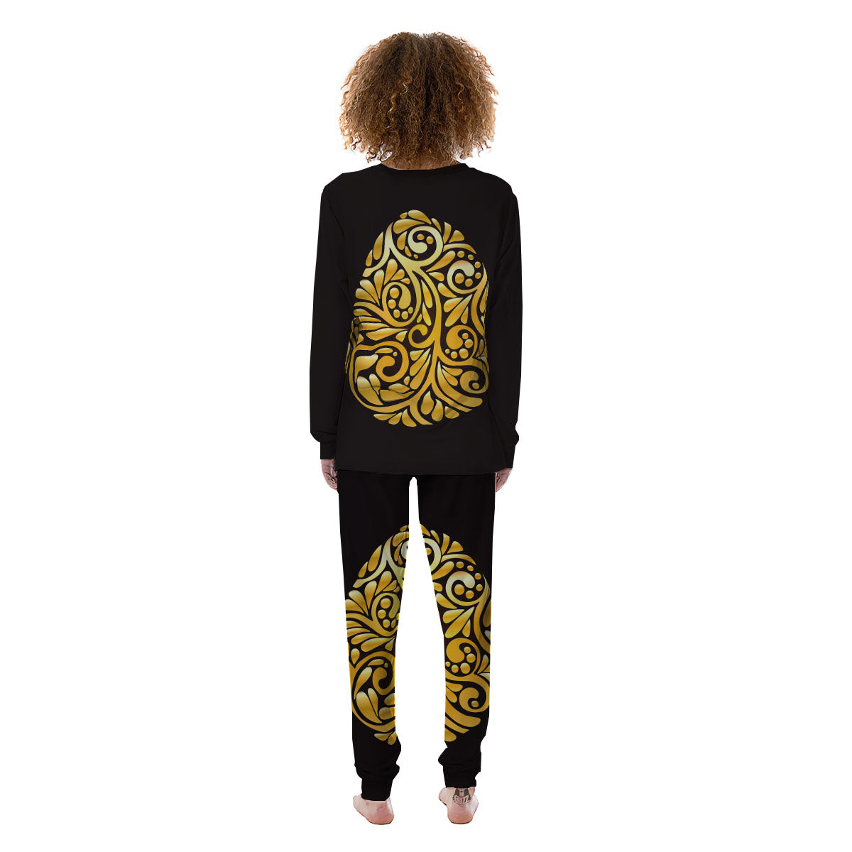 Easter Egg Gold Print Women's Pajamas-grizzshop