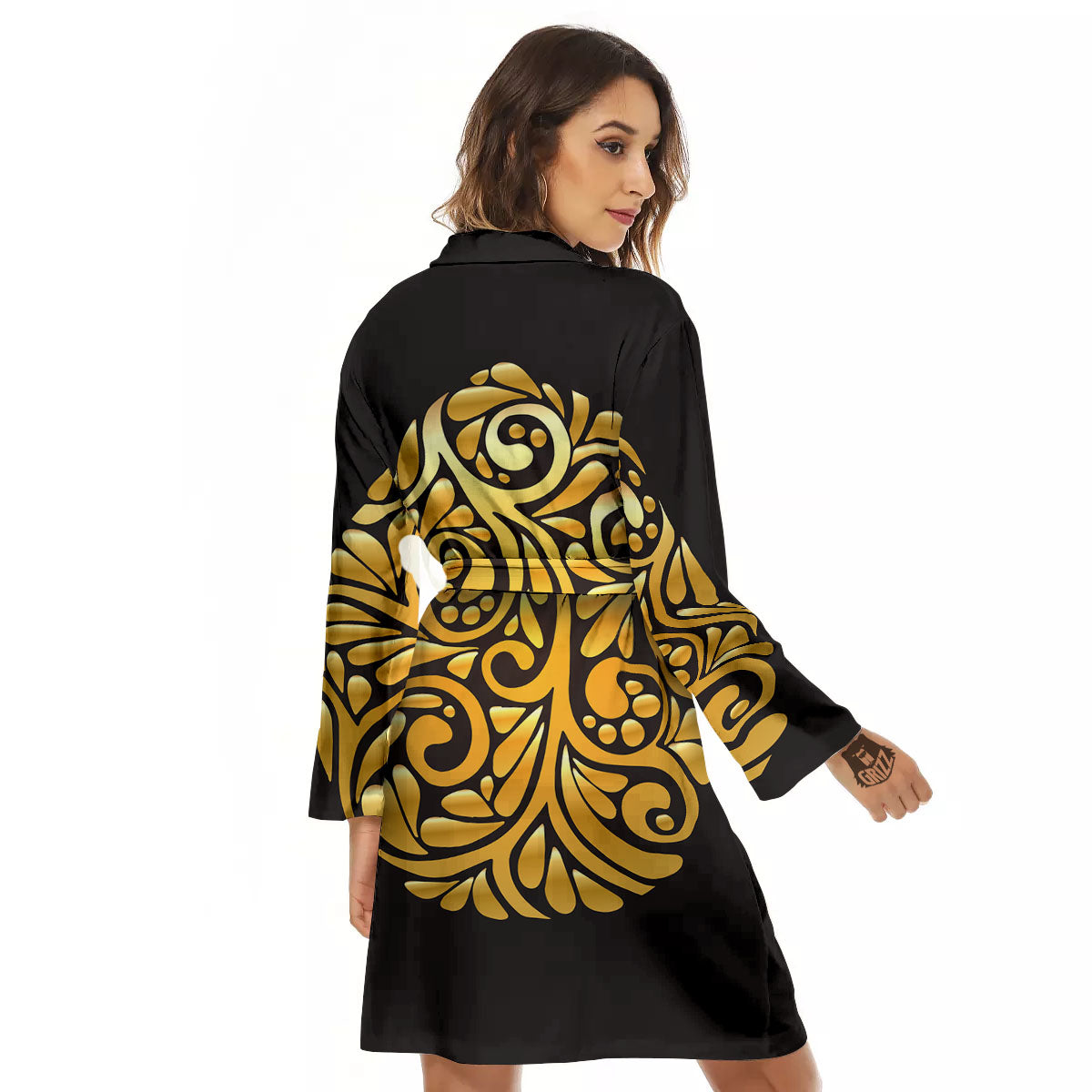 Easter Egg Gold Print Women's Robe-grizzshop
