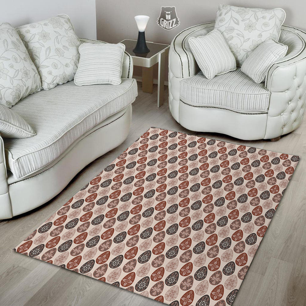 Easter Eggs Bohemian Print Pattern Floor Mat-grizzshop