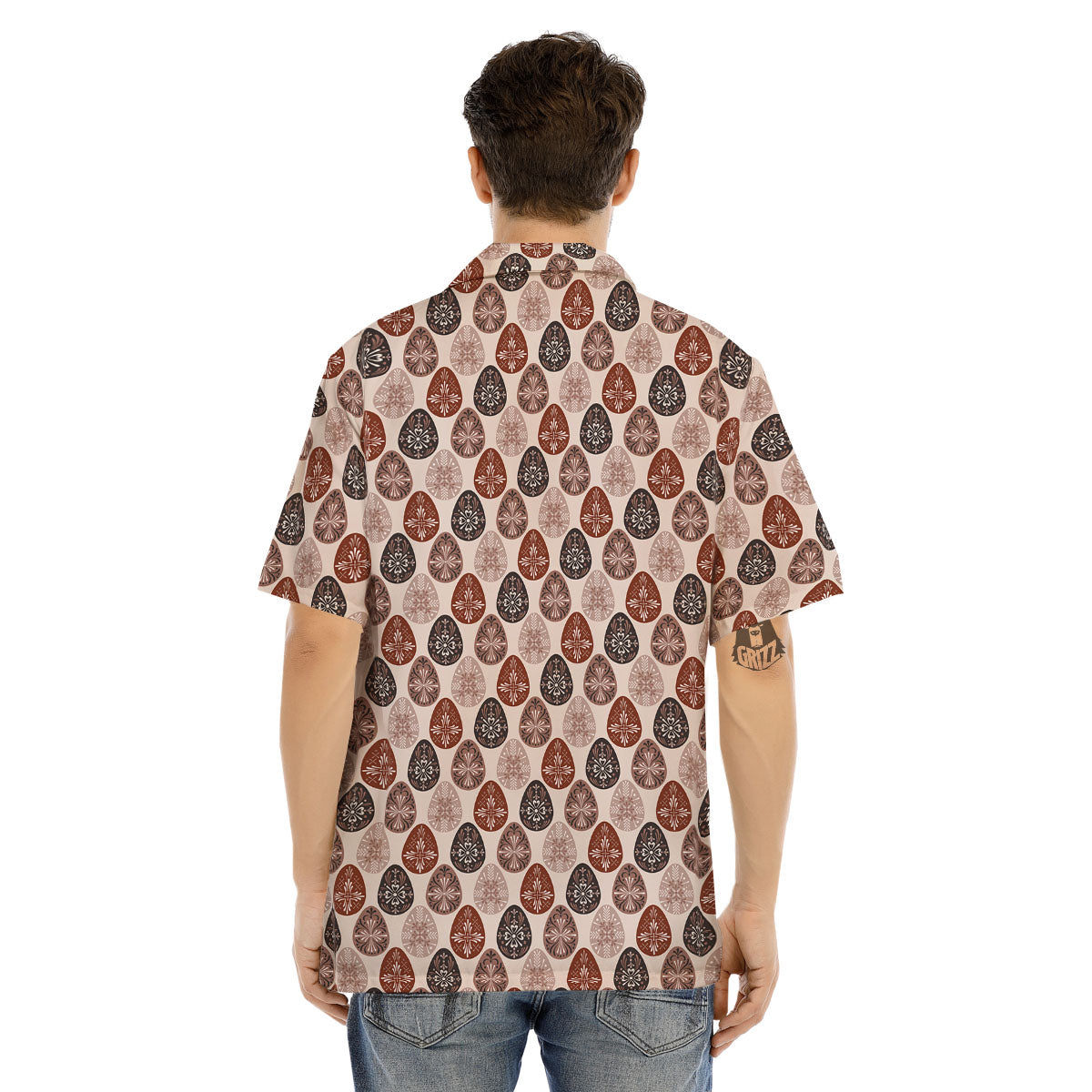 Easter Eggs Bohemian Print Pattern Men's Hawaiian Shirt-grizzshop