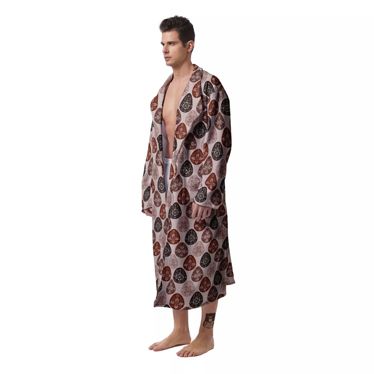 Easter Eggs Bohemian Print Pattern Men's Robe-grizzshop