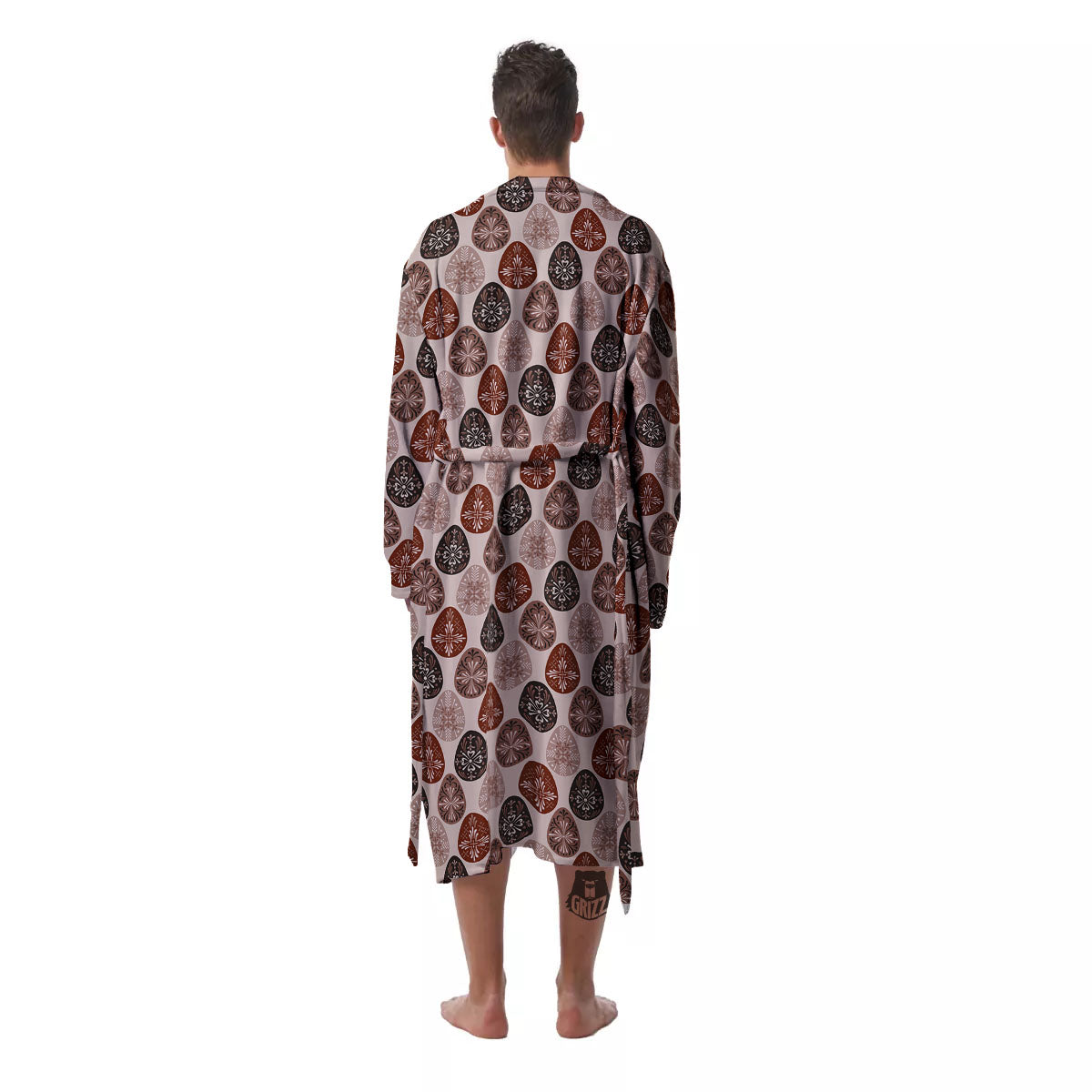 Easter Eggs Bohemian Print Pattern Men's Robe-grizzshop