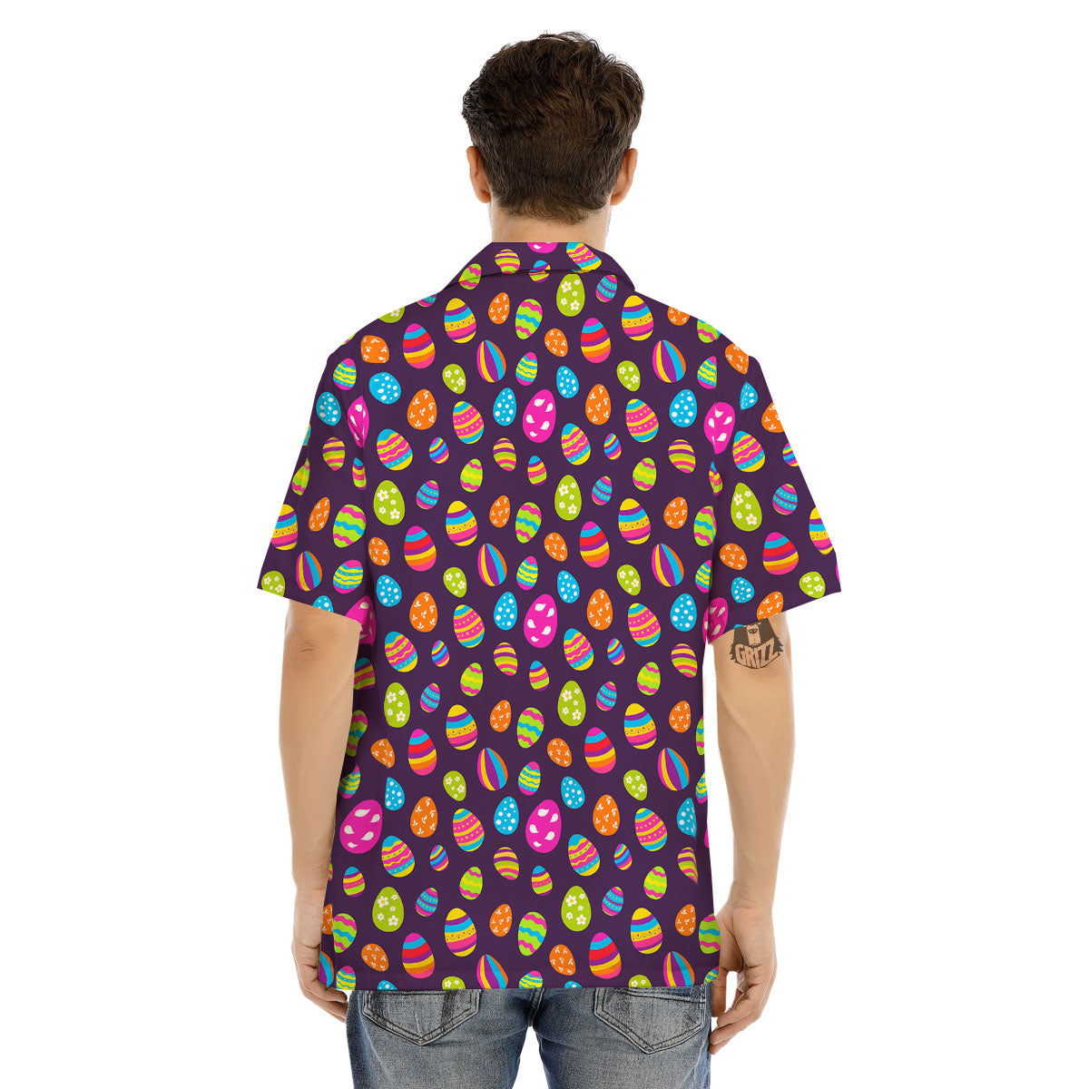Easter Eggs Colorful Cute Print Pattern Men's Hawaiian Shirt-grizzshop