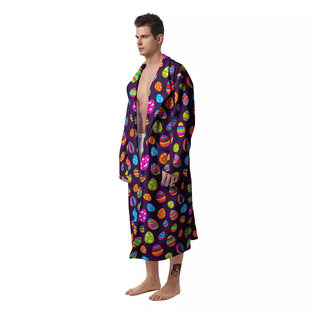 Easter Eggs Colorful Cute Print Pattern Men's Robe-grizzshop