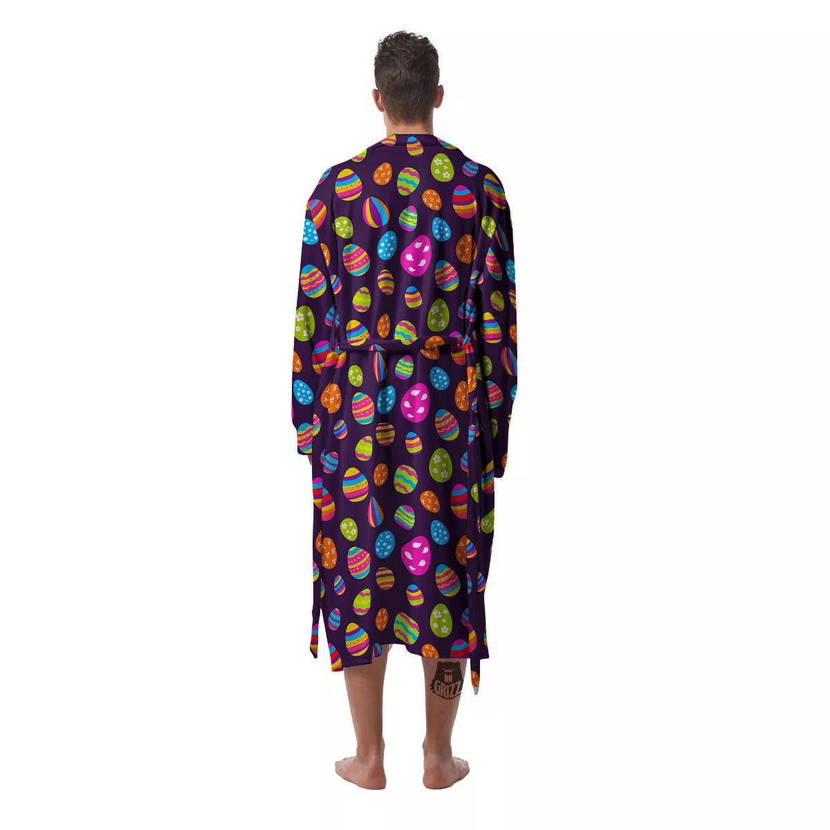 Easter Eggs Colorful Cute Print Pattern Men's Robe-grizzshop