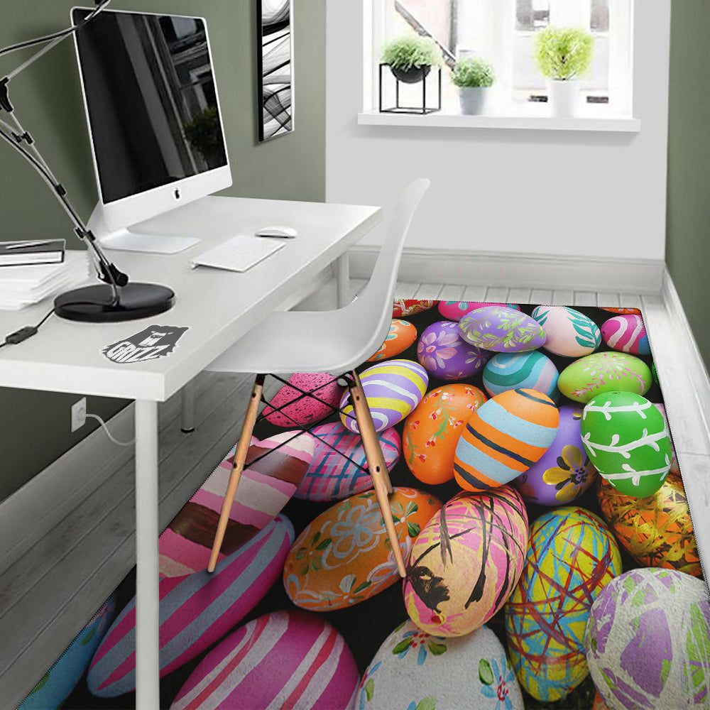 Easter Eggs Colorful Print Floor Mat-grizzshop