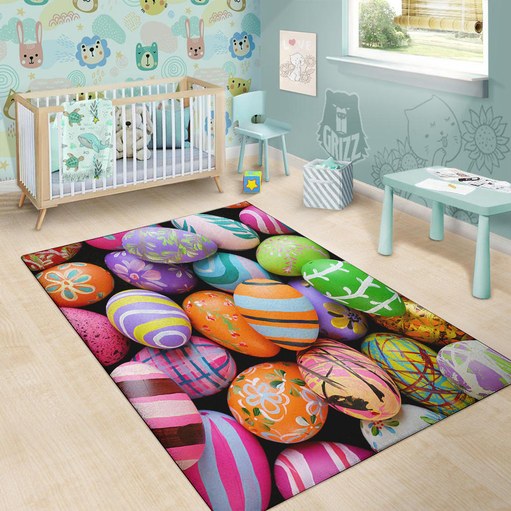 Easter Eggs Colorful Print Floor Mat-grizzshop