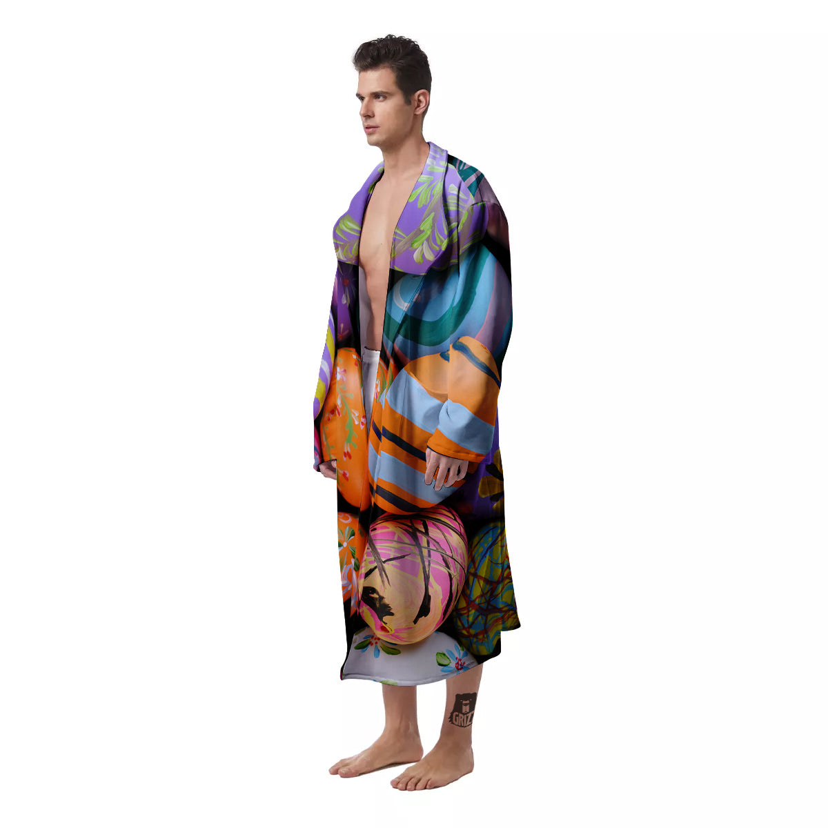 Easter Eggs Colorful Print Men's Robe-grizzshop
