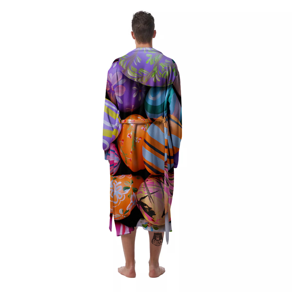 Easter Eggs Colorful Print Men's Robe-grizzshop