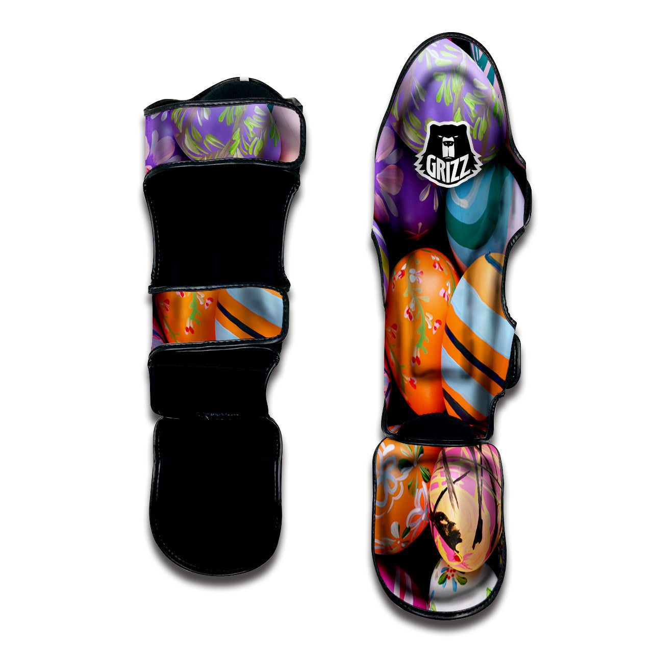 Easter Eggs Colorful Print Muay Thai Shin Guards-grizzshop