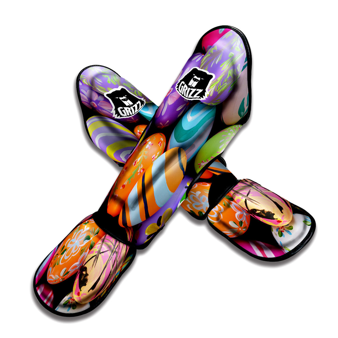 Easter Eggs Colorful Print Muay Thai Shin Guards-grizzshop