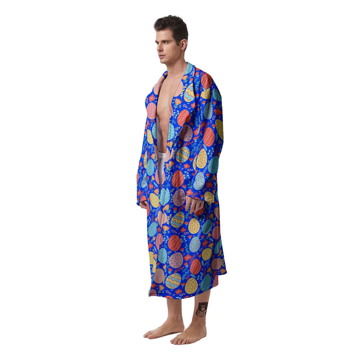 Easter Eggs Colorful Print Pattern Men's Robe-grizzshop