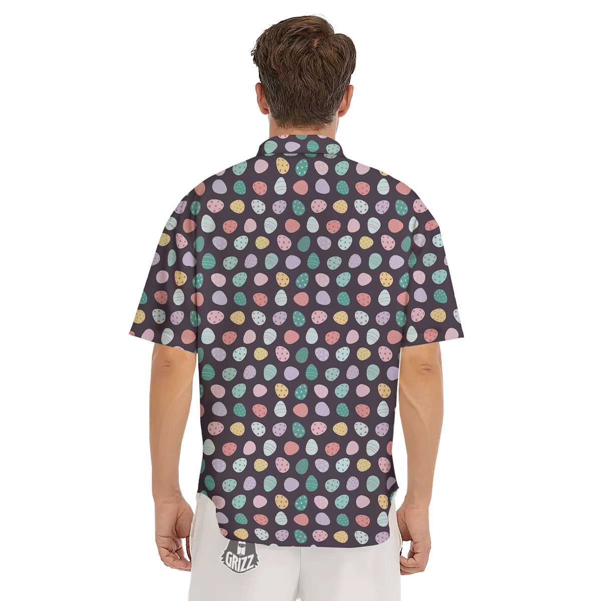 Easter Eggs Cute Print Pattern Men's Short Sleeve Shirts-grizzshop