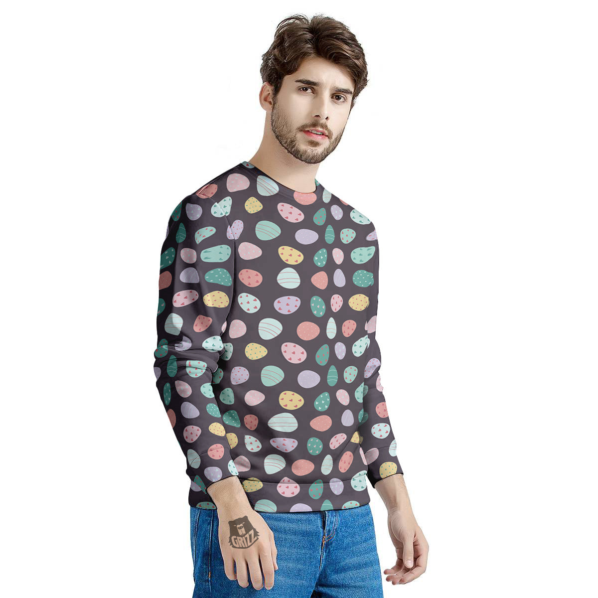 Easter Eggs Cute Print Pattern Men's Sweatshirt-grizzshop