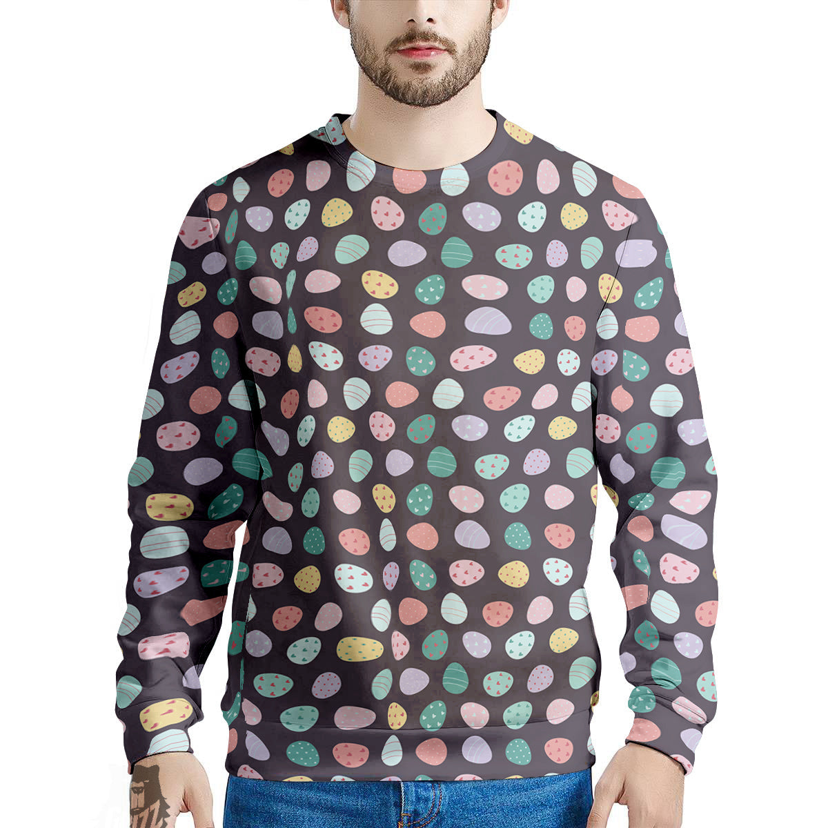 Easter Eggs Cute Print Pattern Men's Sweatshirt-grizzshop