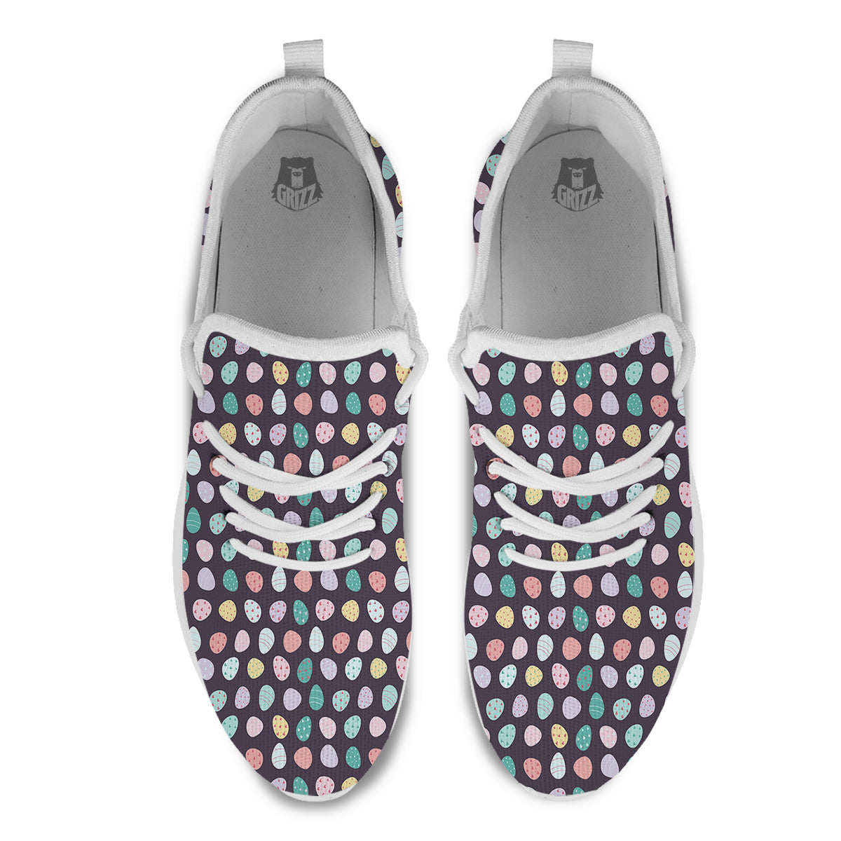Easter Eggs Cute Print Pattern White Athletic Shoes-grizzshop