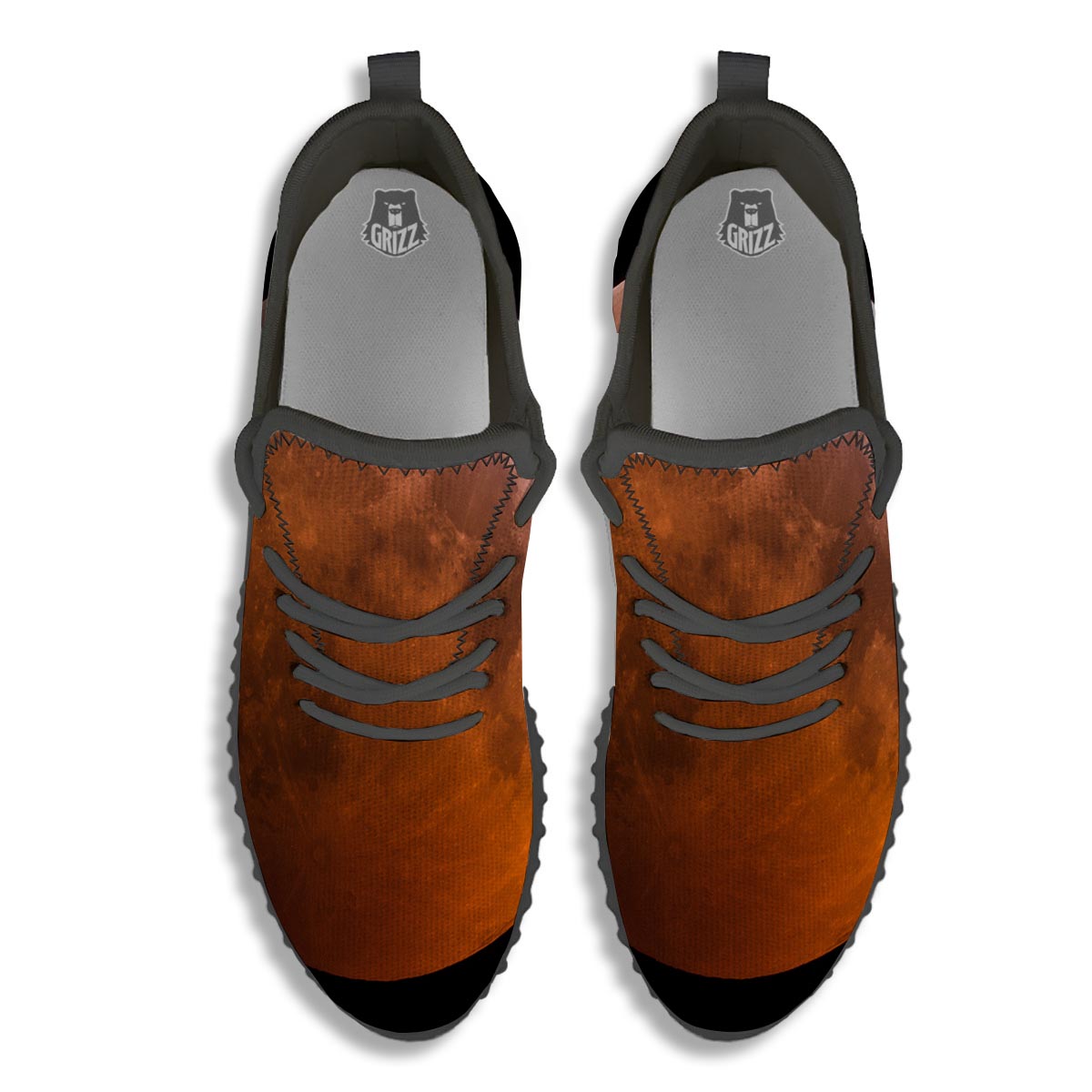 Eclipse Total Lunar Print Black Walking Shoes-grizzshop