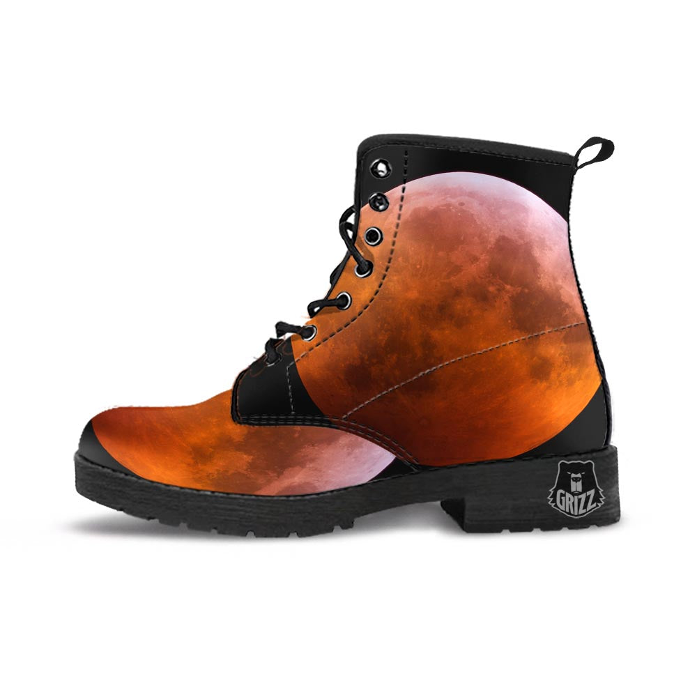 Eclipse Total Lunar Print Leather Boots-grizzshop