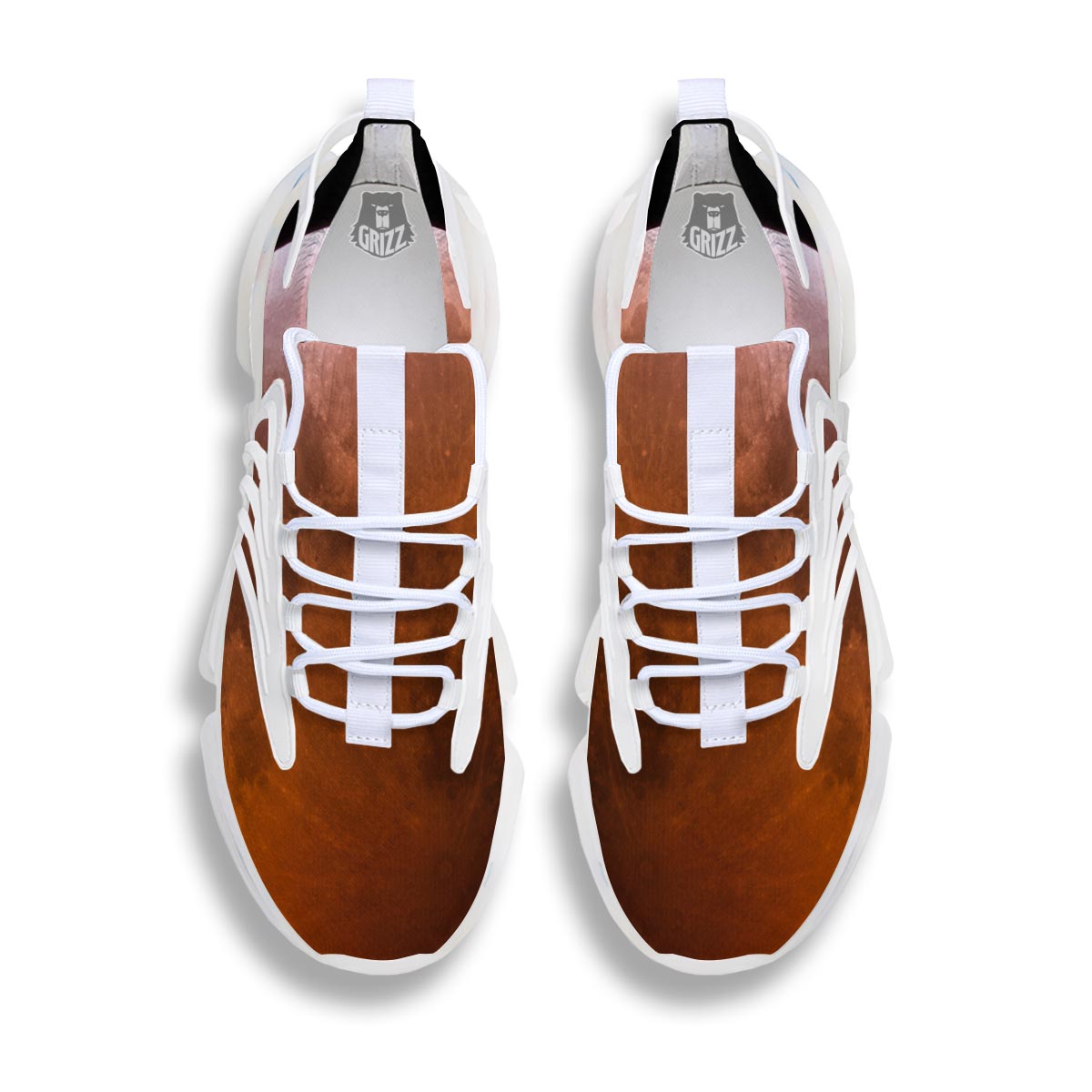 Eclipse Total Lunar Print White Gym Shoes-grizzshop