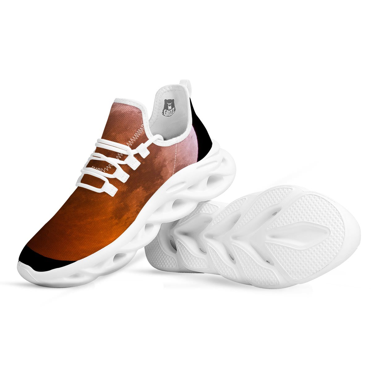 Eclipse Total Lunar Print White Running Shoes-grizzshop