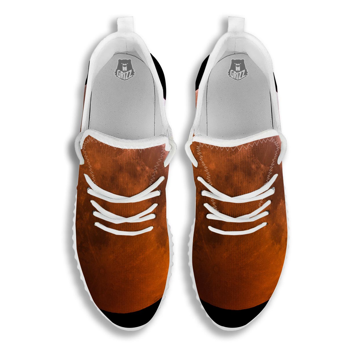 Eclipse Total Lunar Print White Walking Shoes-grizzshop