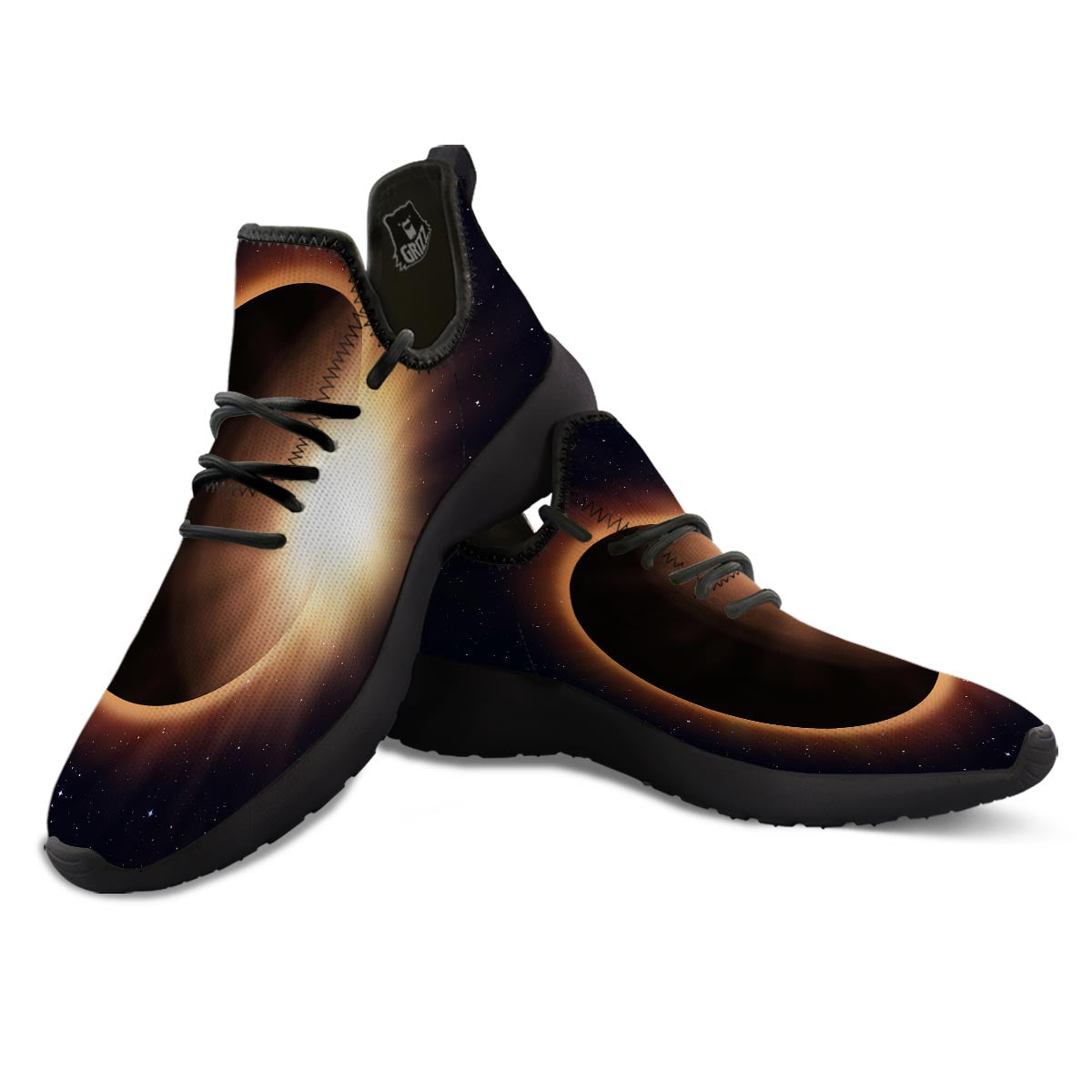 Eclipse Total Solar Print Black Athletic Shoes-grizzshop