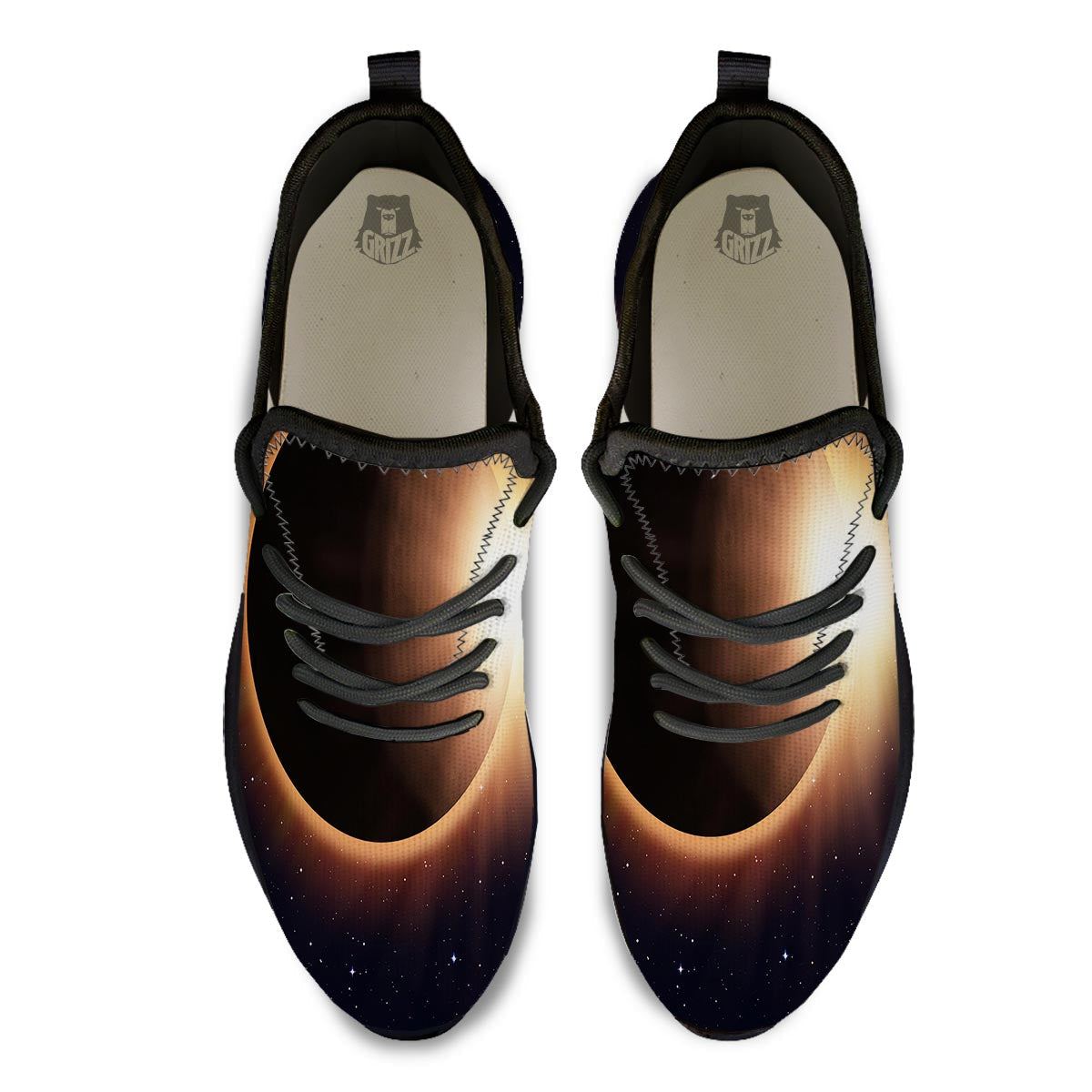 Eclipse Total Solar Print Black Athletic Shoes-grizzshop