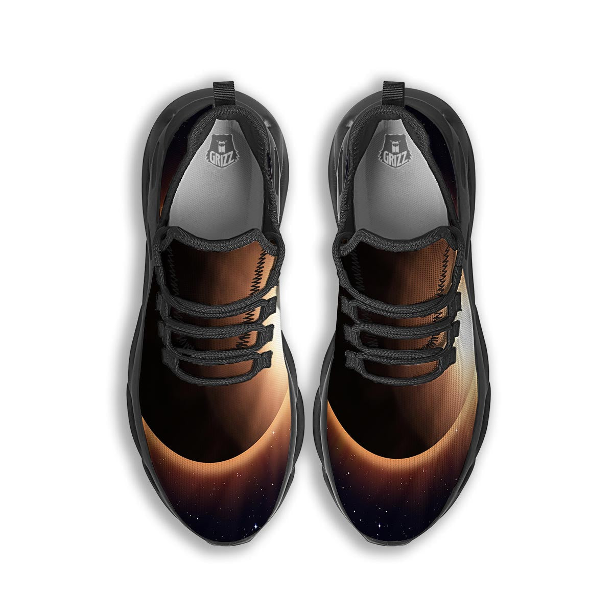 Eclipse Total Solar Print Black Running Shoes-grizzshop