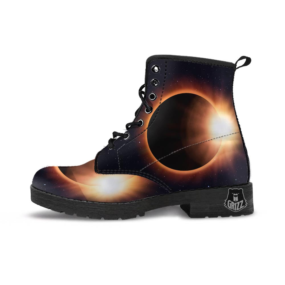 Eclipse Total Solar Print Leather Boots-grizzshop