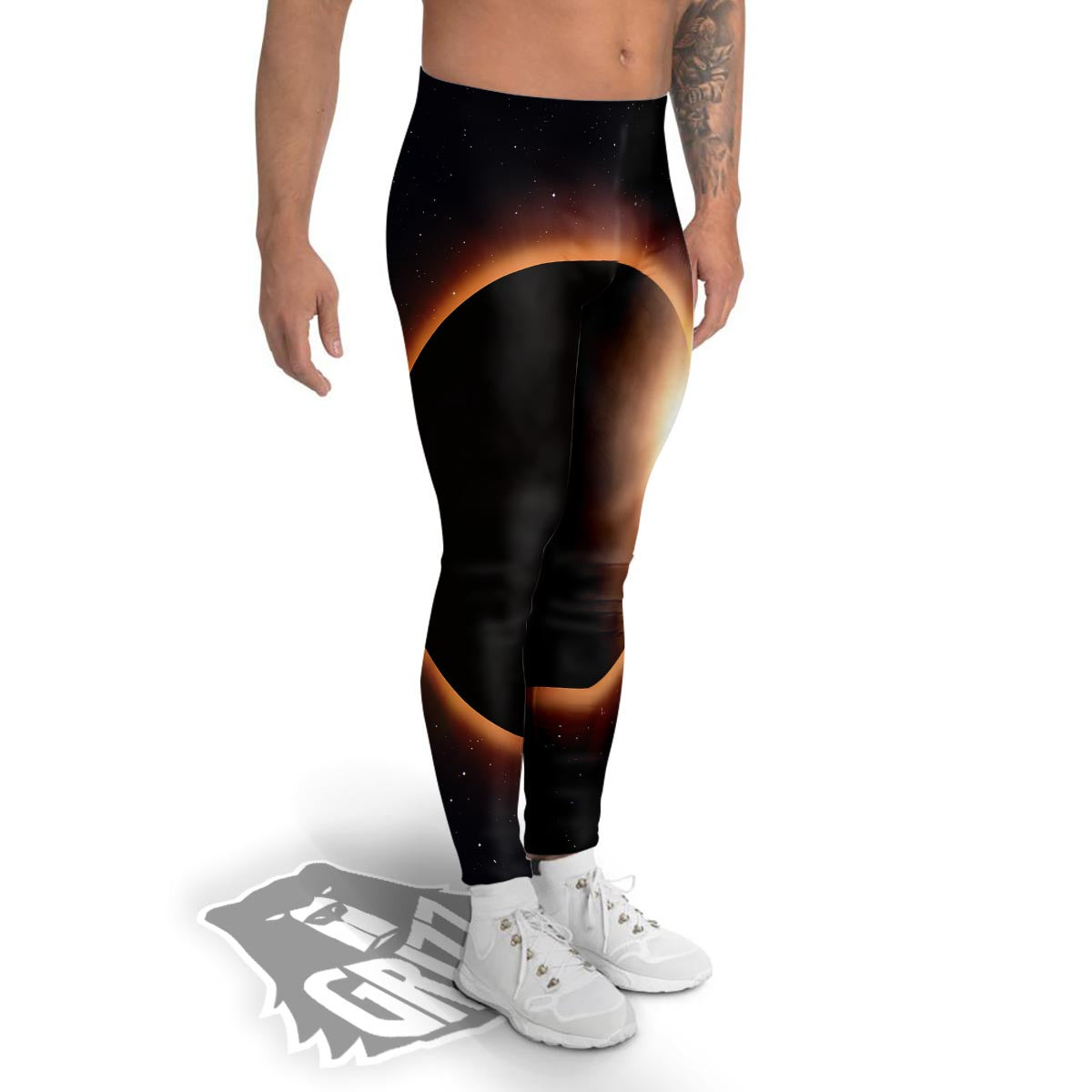 Eclipse Total Solar Print Men's Leggings-grizzshop