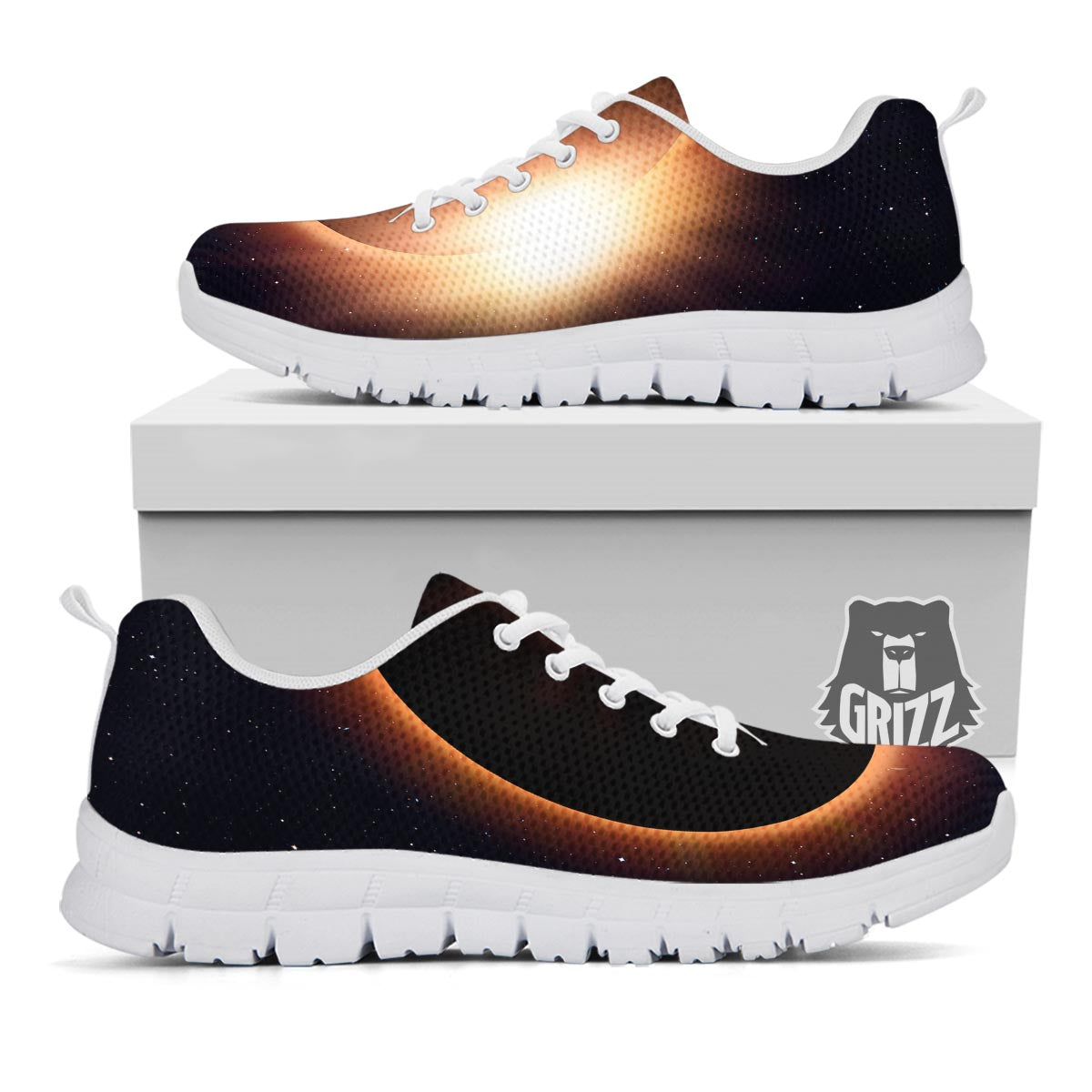 Eclipse Total Solar Print White Sneaker-grizzshop