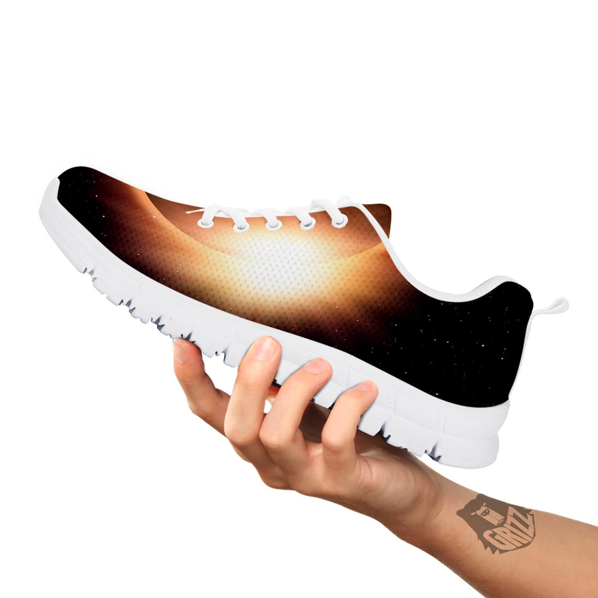 Eclipse Total Solar Print White Sneaker-grizzshop
