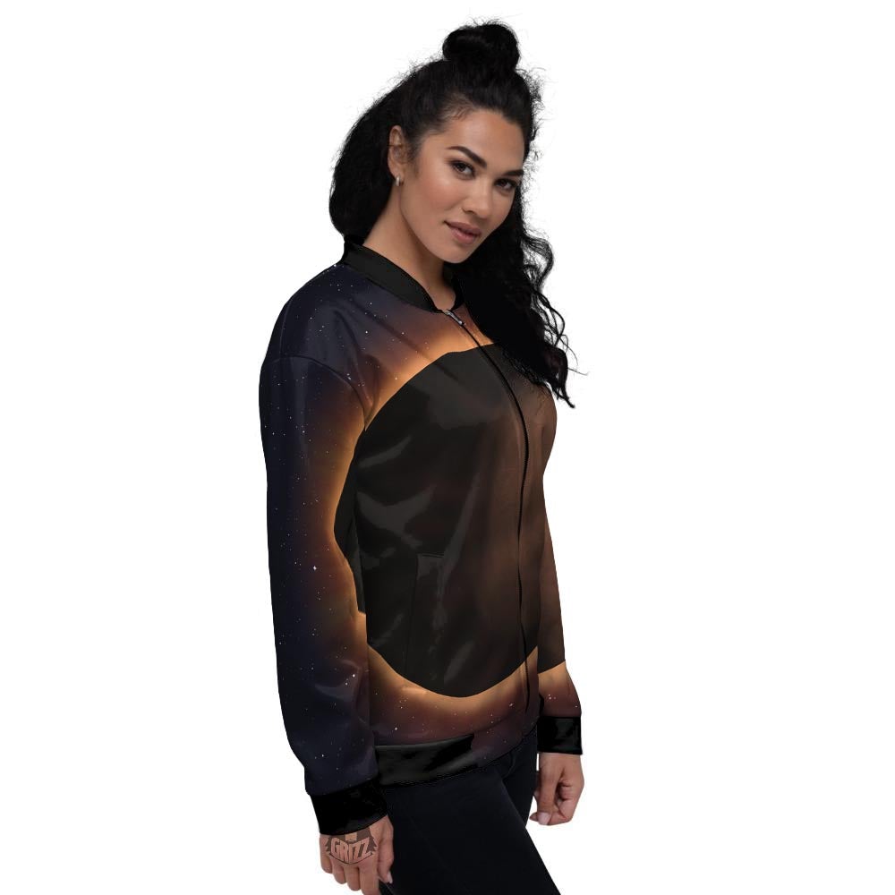 Eclipse Total Solar Print Women's Bomber Jacket-grizzshop
