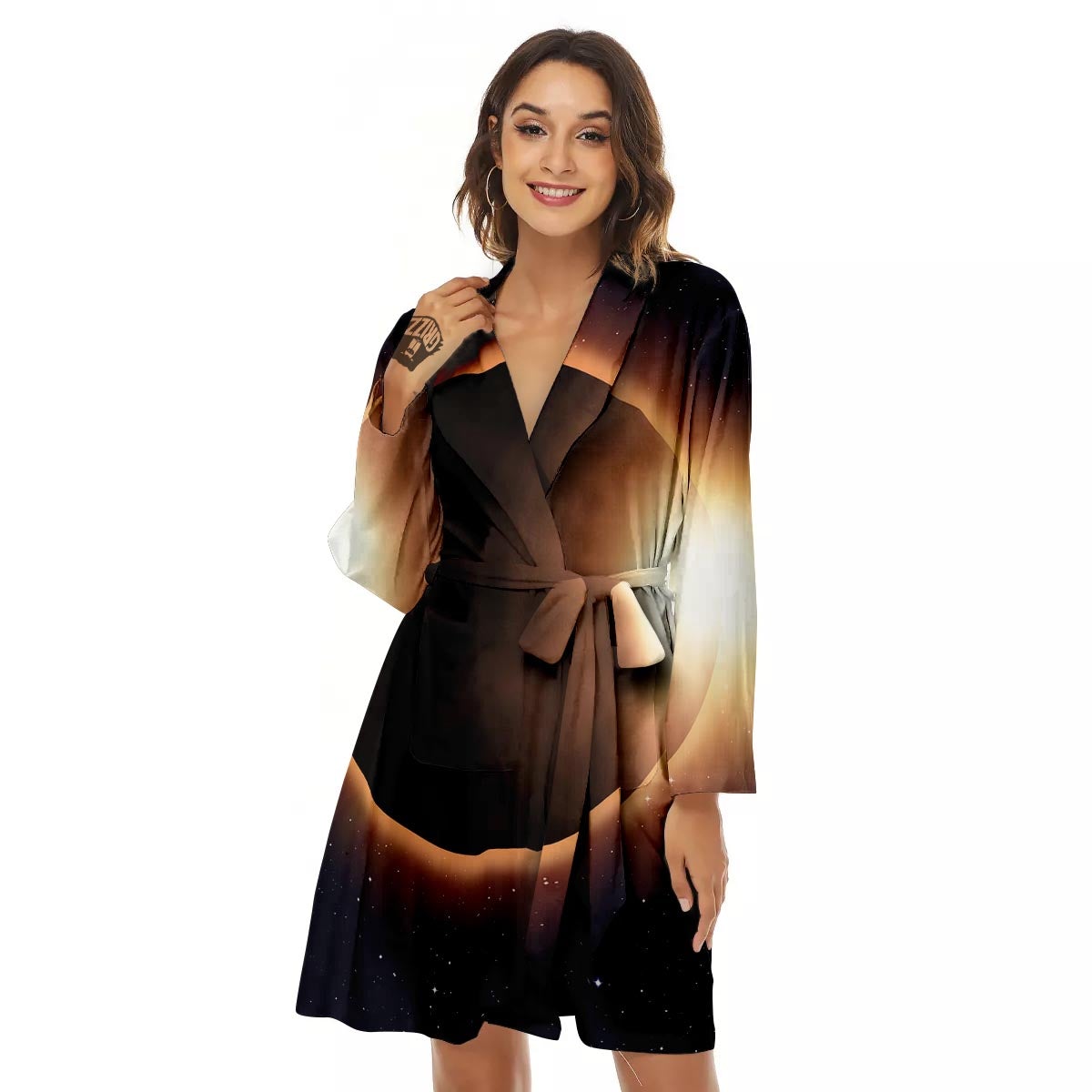Eclipse Total Solar Print Women's Robe-grizzshop