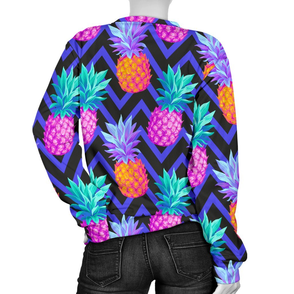Edm Purple Pineapple Print Sweatshirt-grizzshop