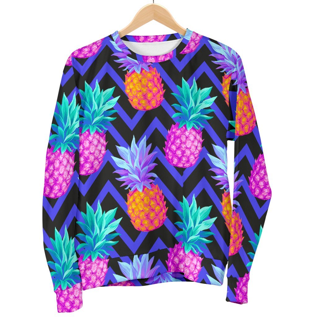 Edm Purple Pineapple Print Sweatshirt-grizzshop
