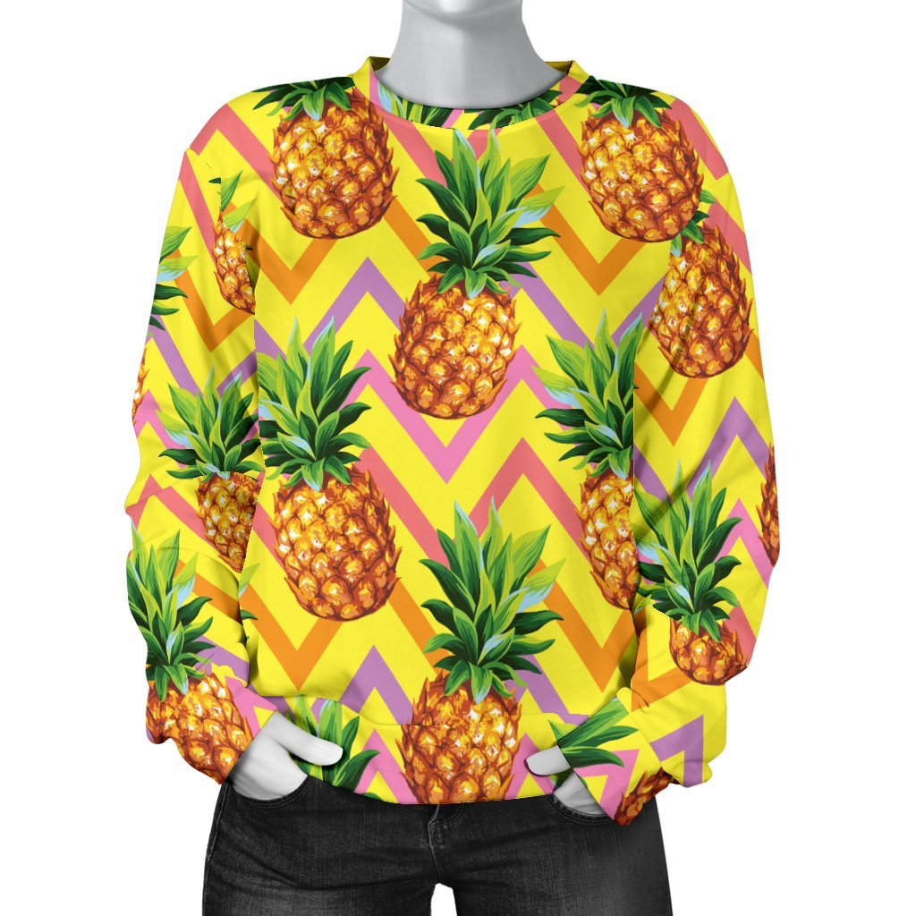 Edm Yellow Pineapple Print Sweatshirt-grizzshop