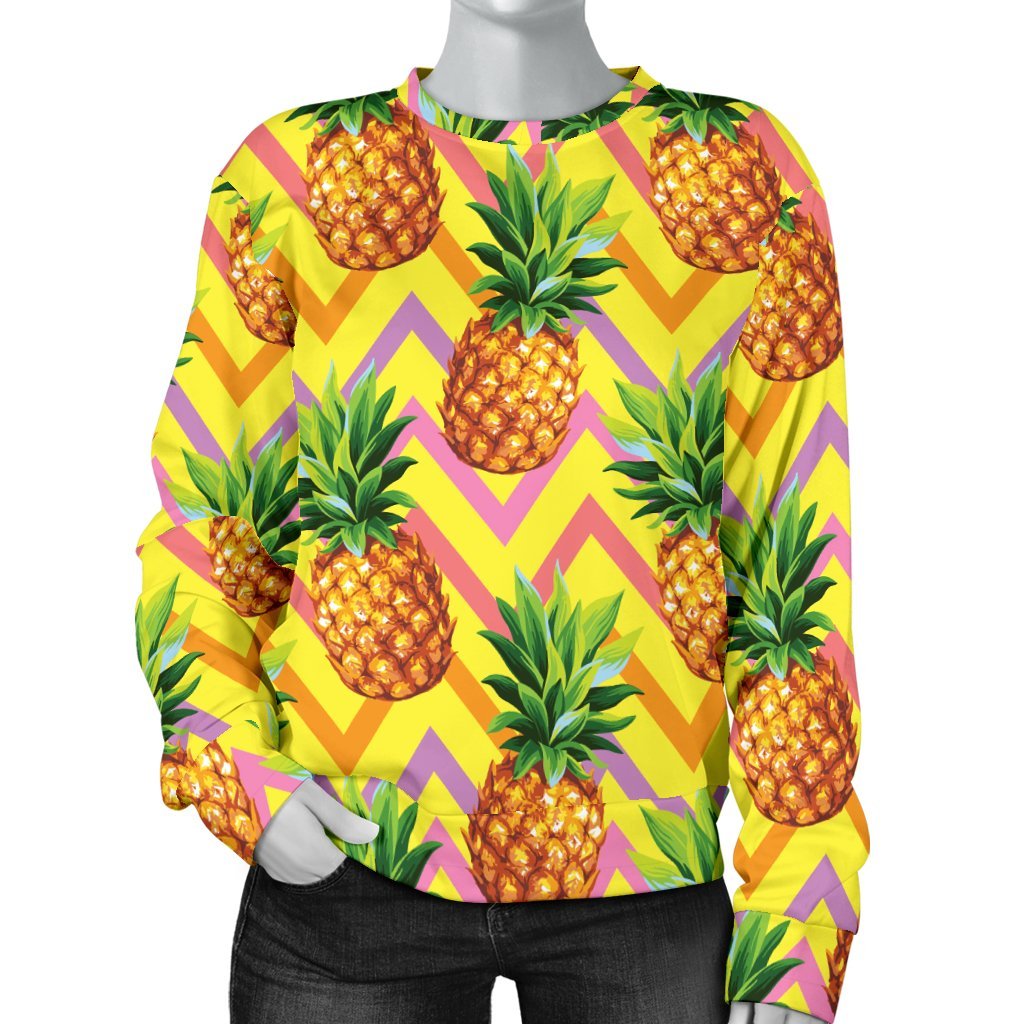 Edm Yellow Pineapple Print Sweatshirt-grizzshop