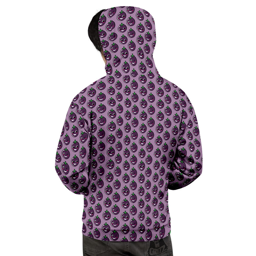 Eggplant Cute Print Pattern Men's Hoodie-grizzshop