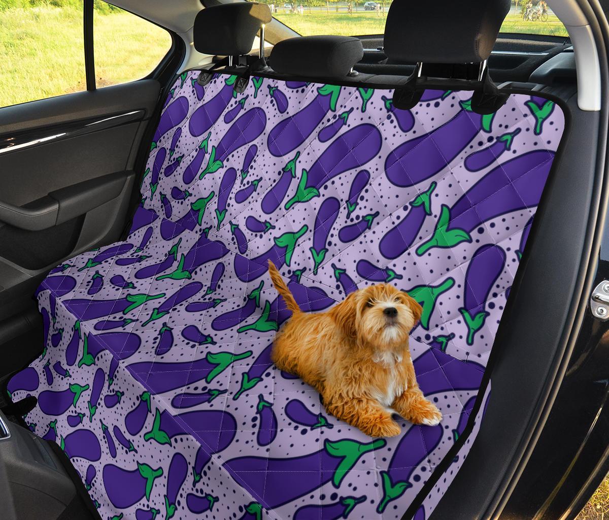 Eggplant Cute Print Pattern Pet Car Seat Cover-grizzshop