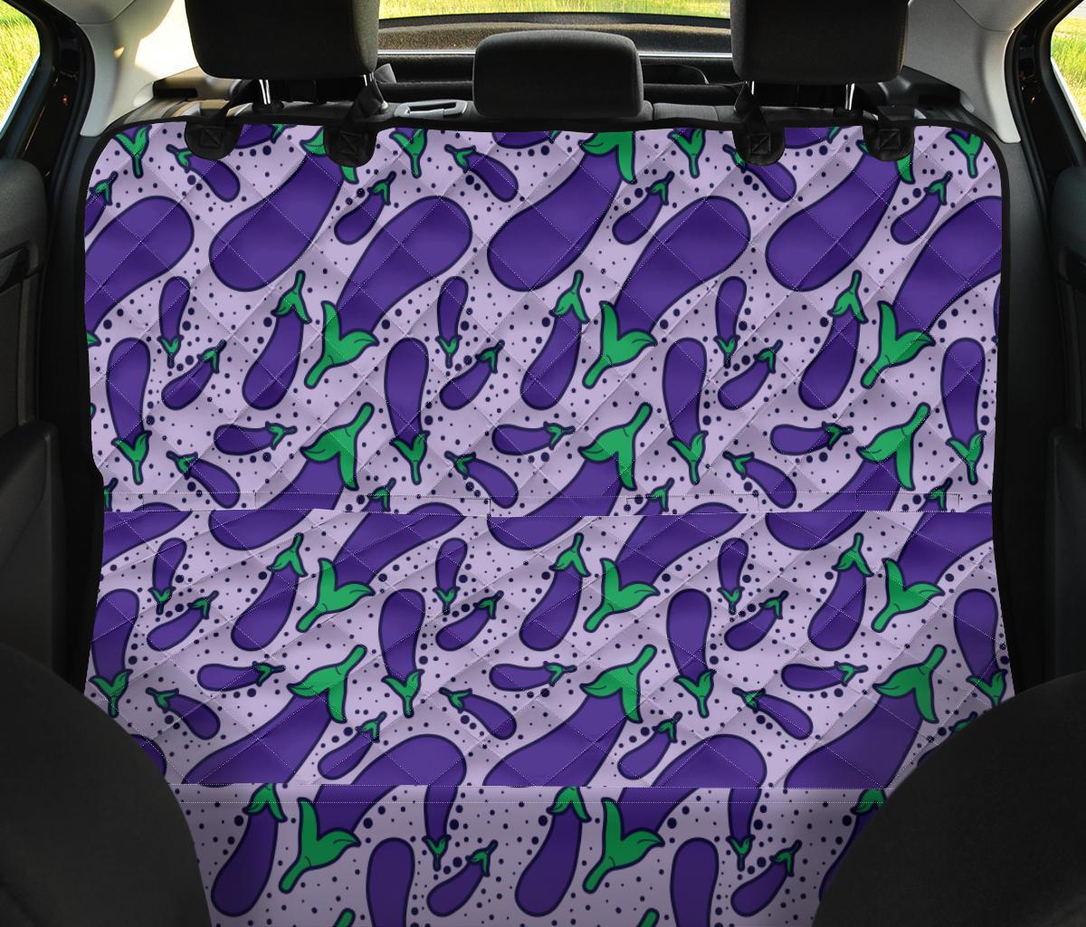 Eggplant Cute Print Pattern Pet Car Seat Cover-grizzshop