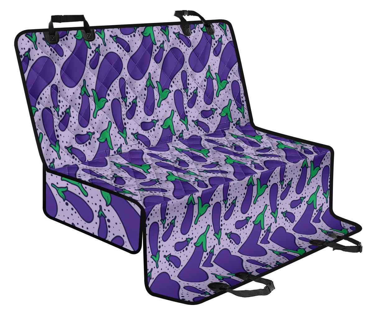 Eggplant Cute Print Pattern Pet Car Seat Cover-grizzshop