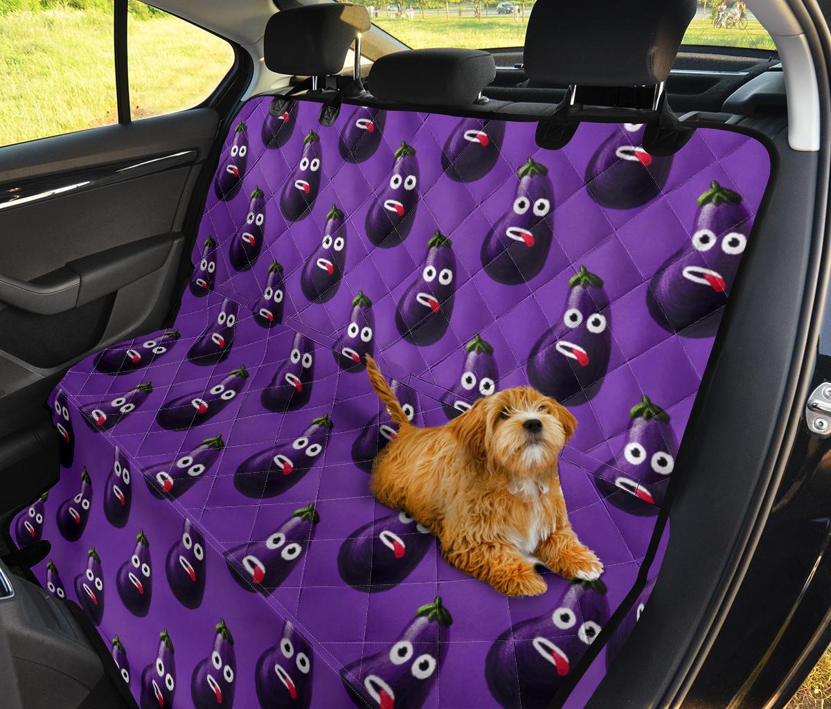 Eggplant Funny Pattern Print Pet Car Seat Cover-grizzshop