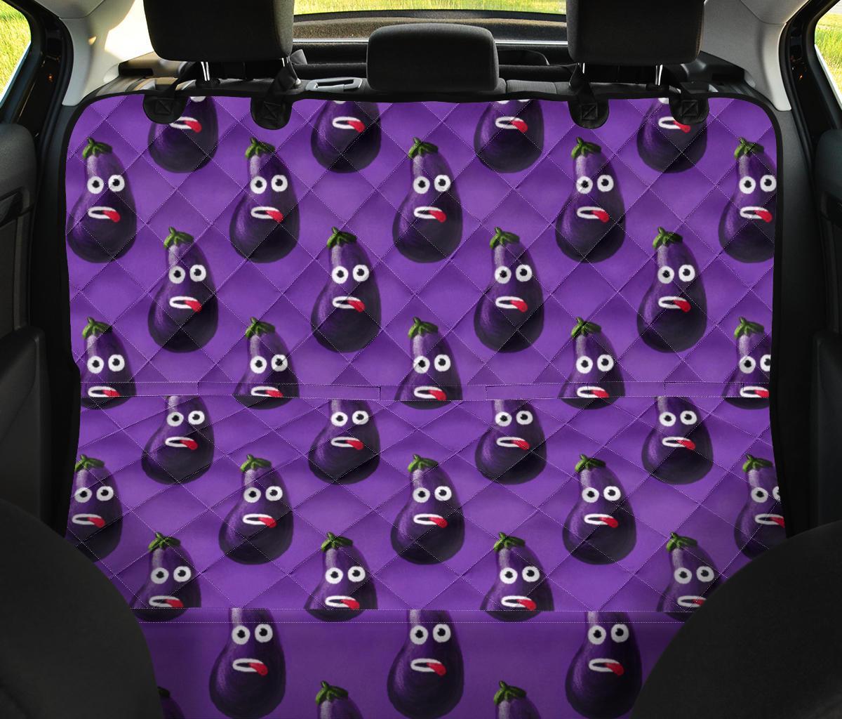 Eggplant Funny Pattern Print Pet Car Seat Cover-grizzshop